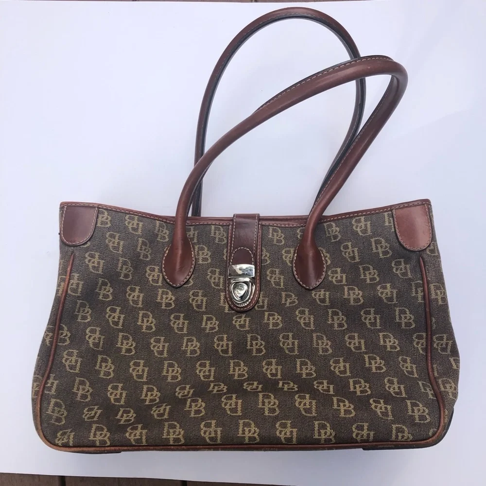 Dooney & Bourke Brown Large Tote Shoulder Bag - Picture 1 of 7